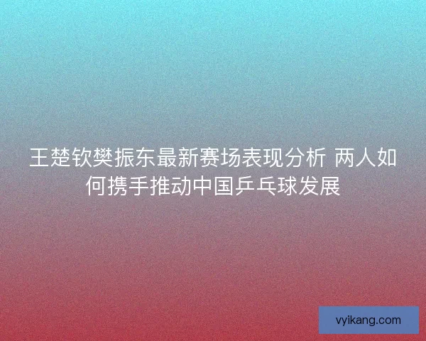 王楚钦樊振东最新赛场表现分析 两人如何携手推动中国乒乓球发展